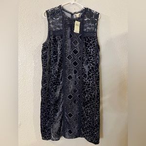 Lucky Brand Dark Blue Mid Dress Large Party Cocktail Holiday